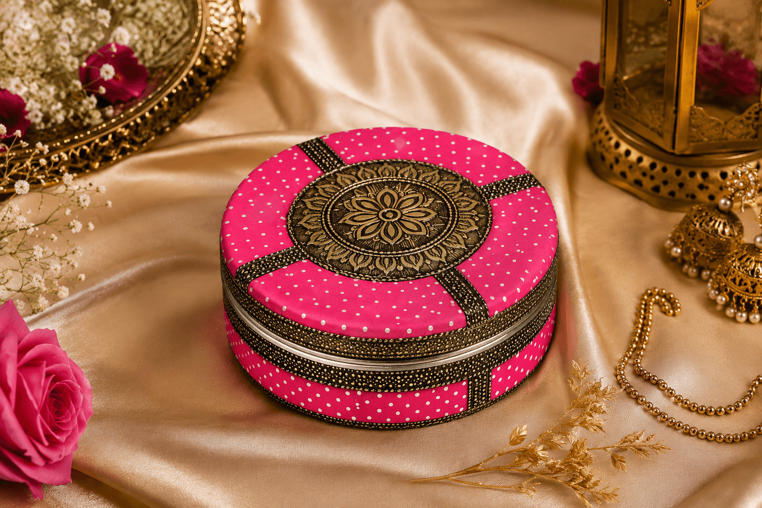 Pink Meenakari Utility Box - Image 5