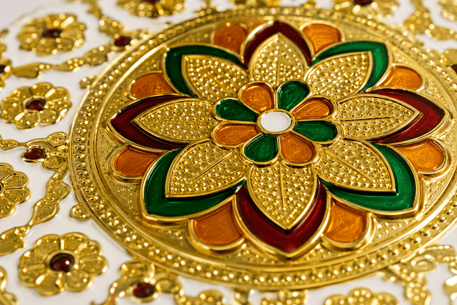 White Floral Meenakari Storage Box - Image 2