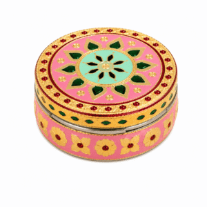 Pink Floral Meenakari Storage Box