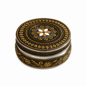 Black Floral Meenakari Storage Box