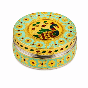 Mint Peacock Meenakari Utility Box - Image 1