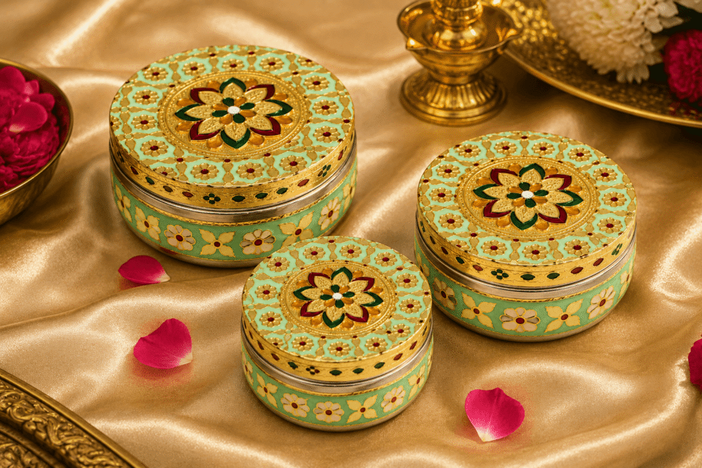 Mint Mandala Meenakari Utility Box