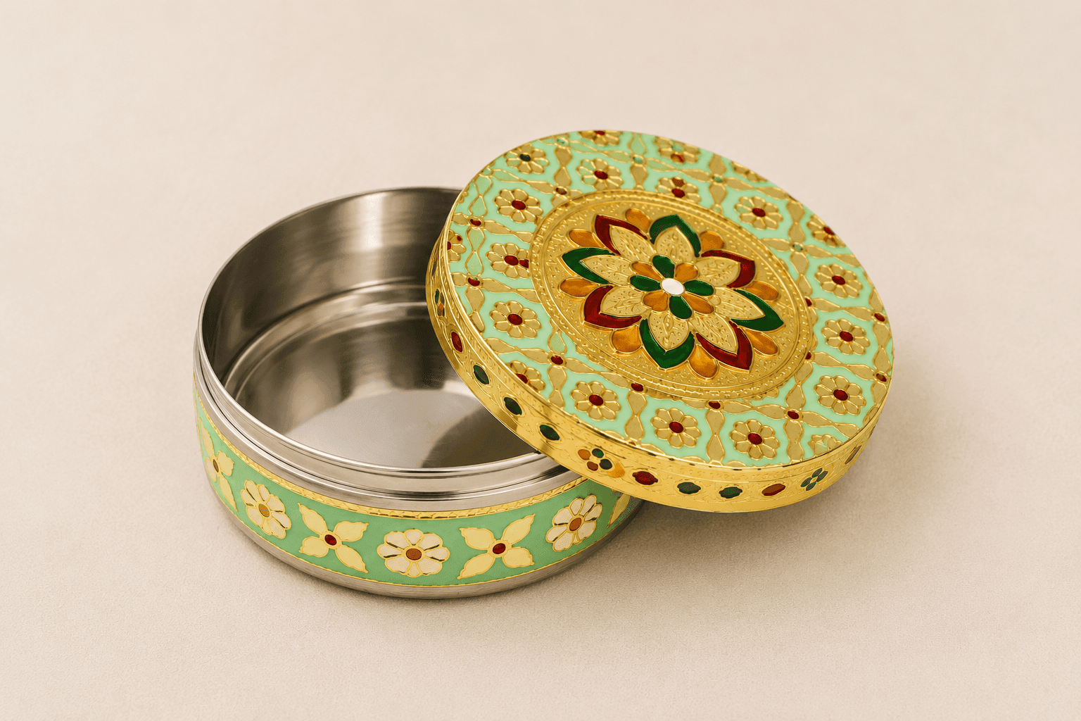Mint Mandala Meenakari Utility Box - Image 5