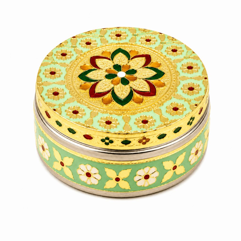 Mint Mandala Meenakari Utility Box
