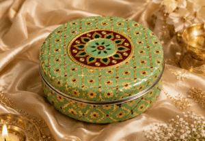 Green Mandala Meenakari Utility Box - Image 3