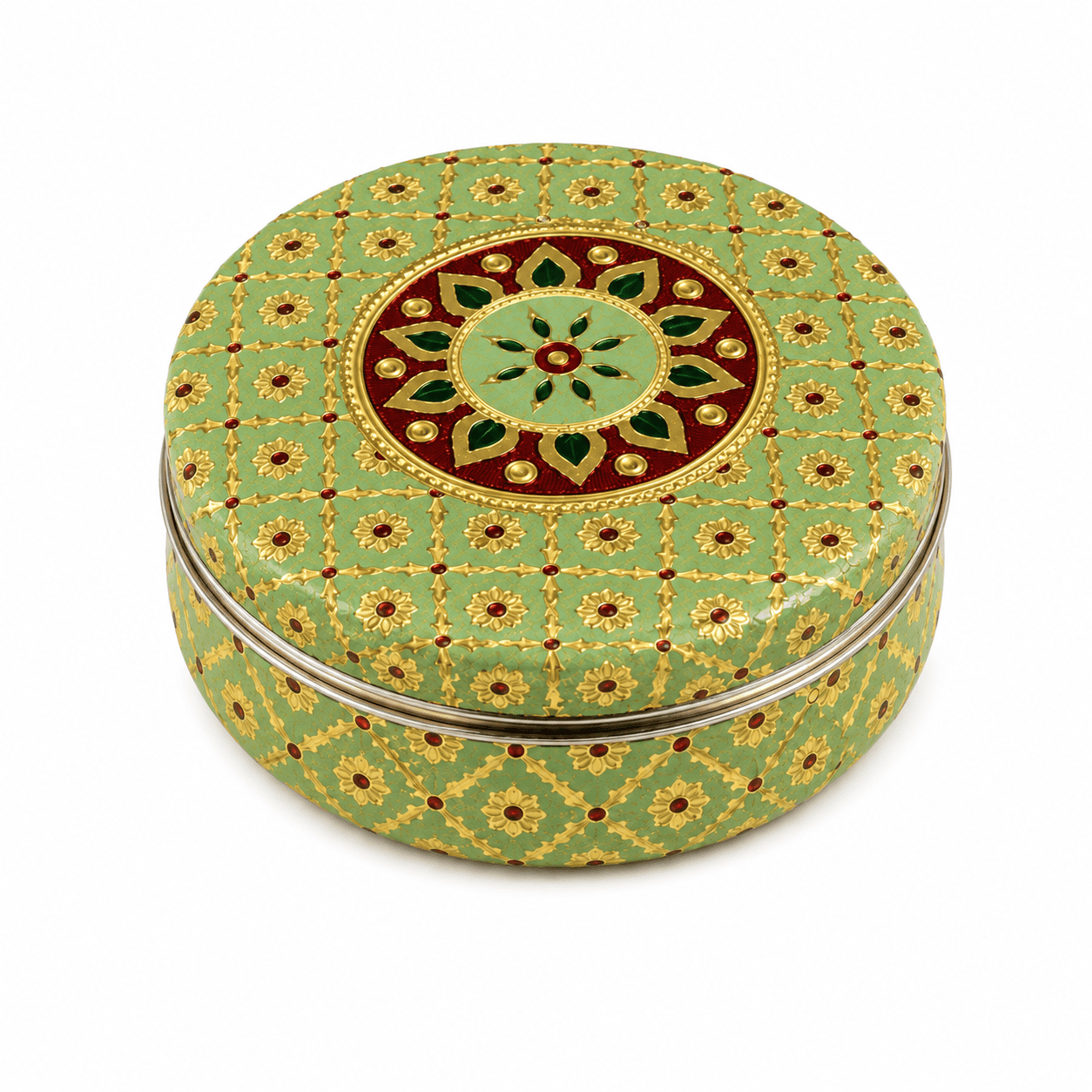 Green Mandala Meenakari Utility Box - Image 1