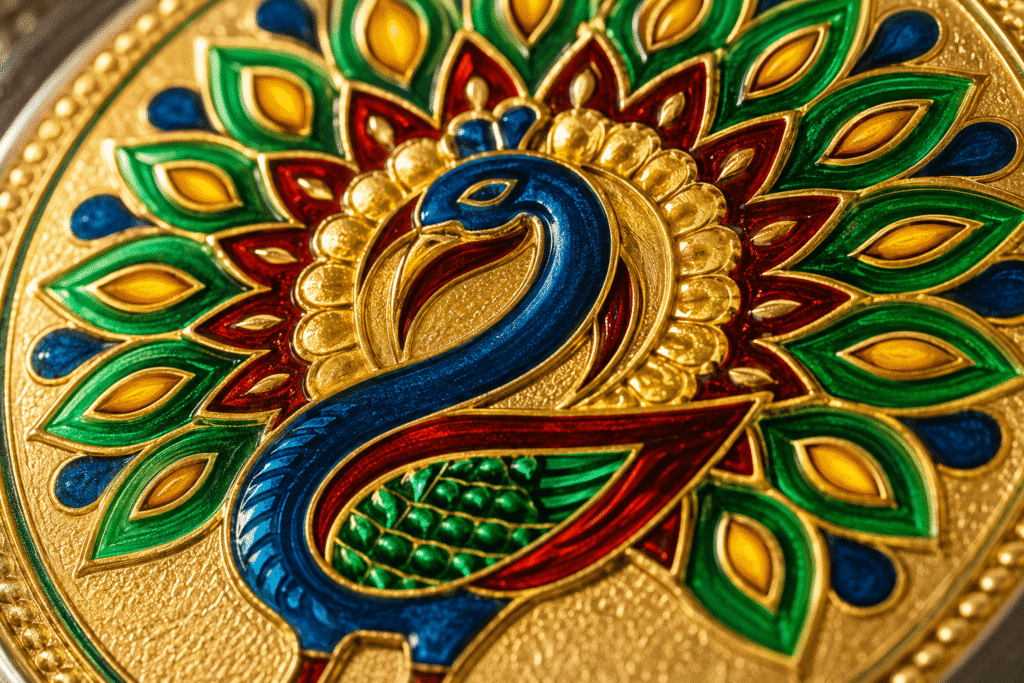 Peacock Meenakari Storage Box
