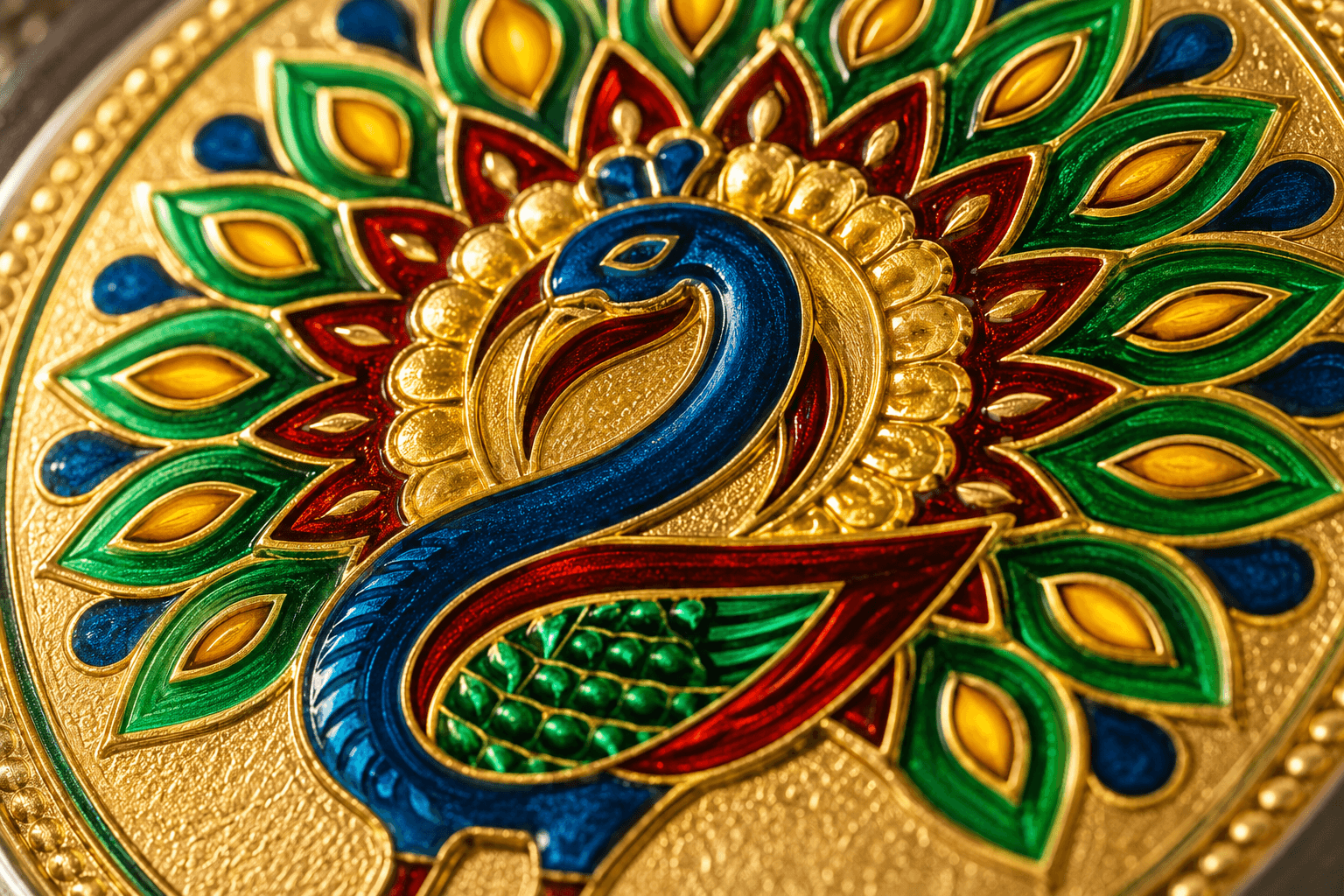 Peacock Meenakari Storage Box - Image 4