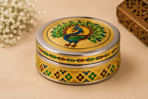 Peacock Meenakari Storage Box - Image 3