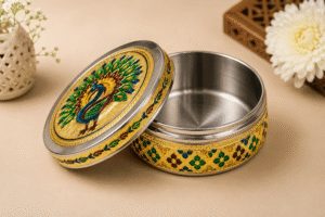 Peacock Meenakari Storage Box - Image 2