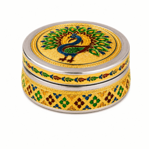 Peacock Meenakari Storage Box - Image 1