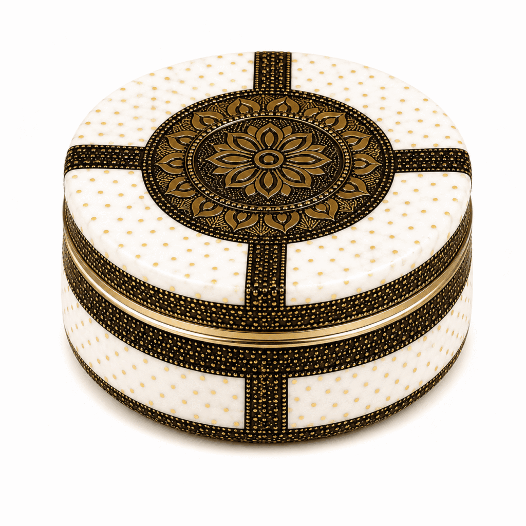 White Mandala Meenakari Utility Box