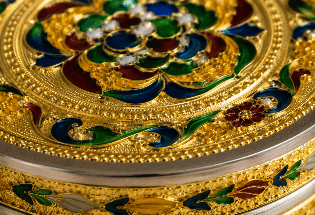Golden Meenakari Utility Box