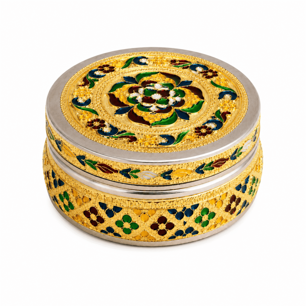 Golden Meenakari Utility Box