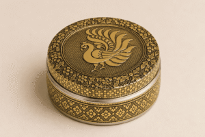 Golden Peacock Meenakari Utility Box - Image 3