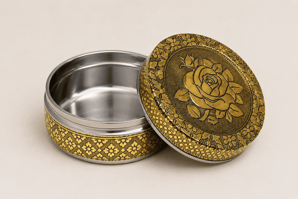 Golden Rose Meenakari Utility Box