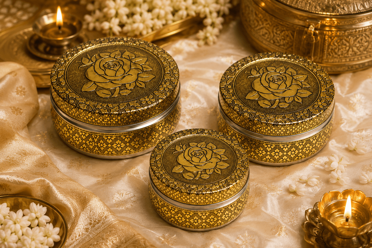 Golden Rose Meenakari Utility Box - Image 5