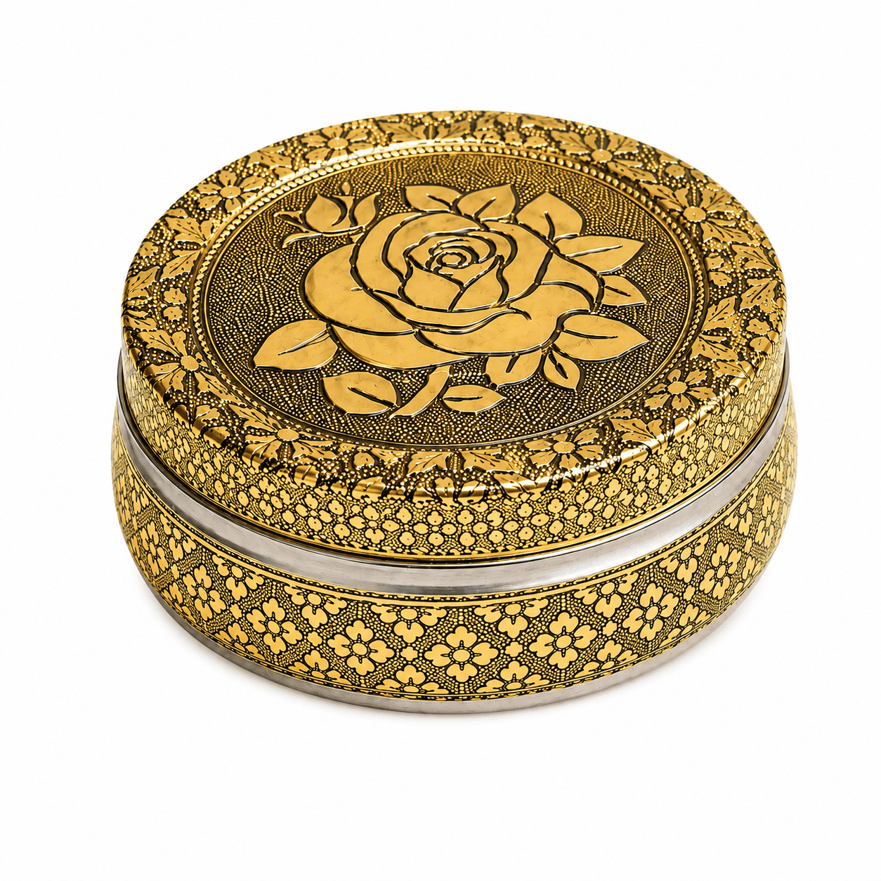 Golden Rose Meenakari Utility Box - Image 1