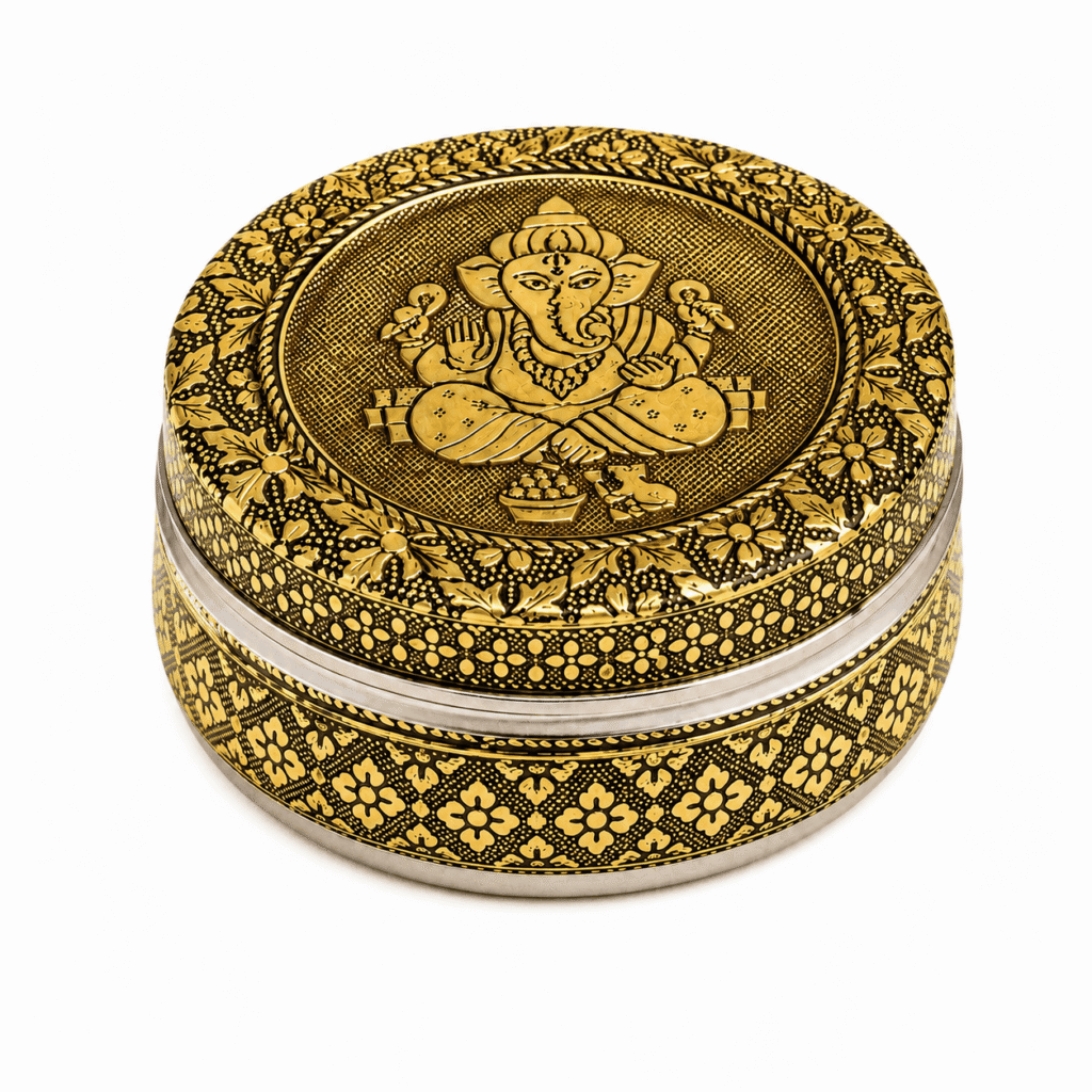 Golden Ganesha Meenakari Utility Box