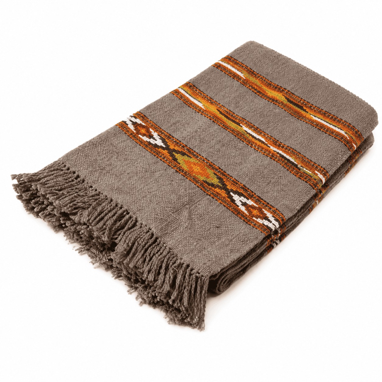 Grey Tribal Woolen Scarf - Image 1