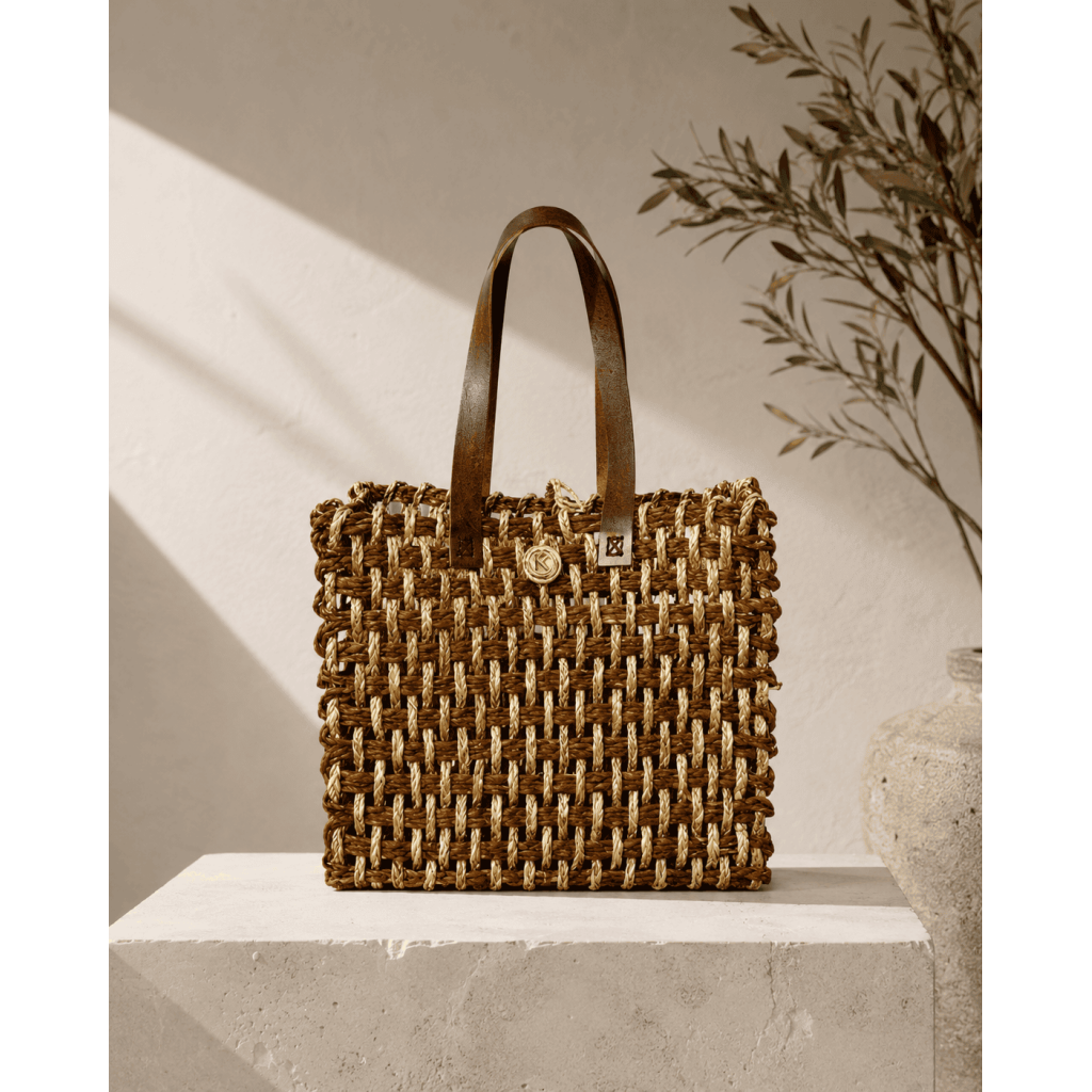 Rustic Weave Sabai Grass Tote Bag