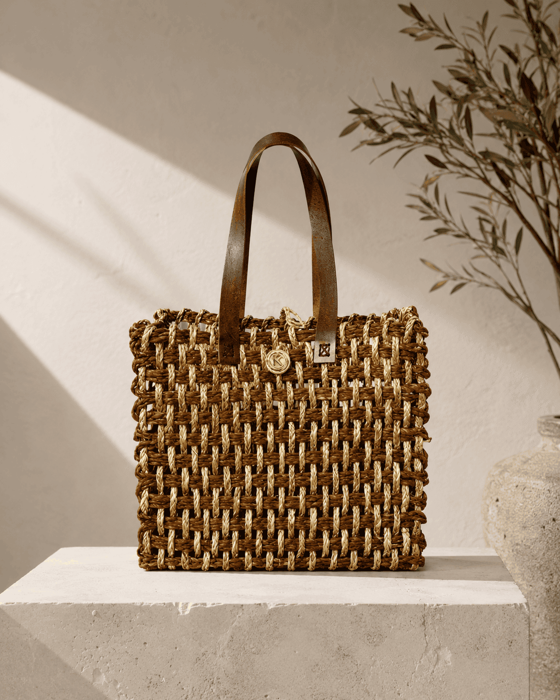 Rustic Weave Sabai Grass Tote Bag - Image 2