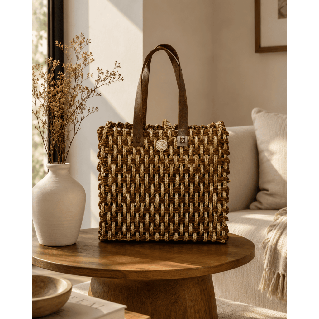 Rustic Weave Sabai Grass Tote Bag