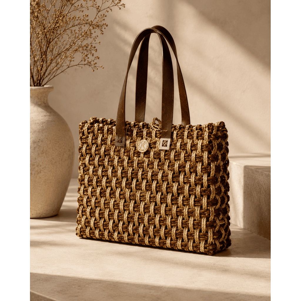 Rustic Weave Sabai Grass Tote Bag