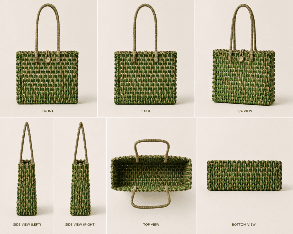 Green Weave Sabai Grass Tote Bag