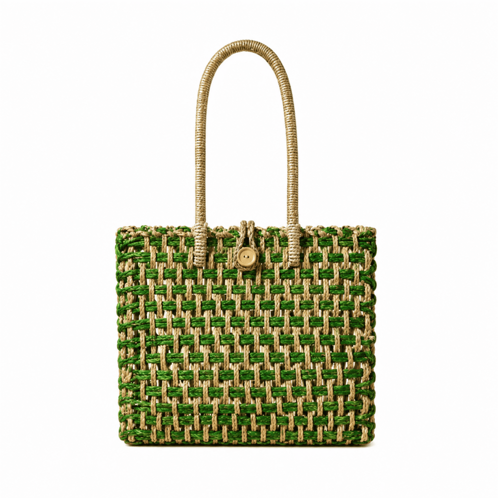 Green Weave Sabai Grass Tote Bag