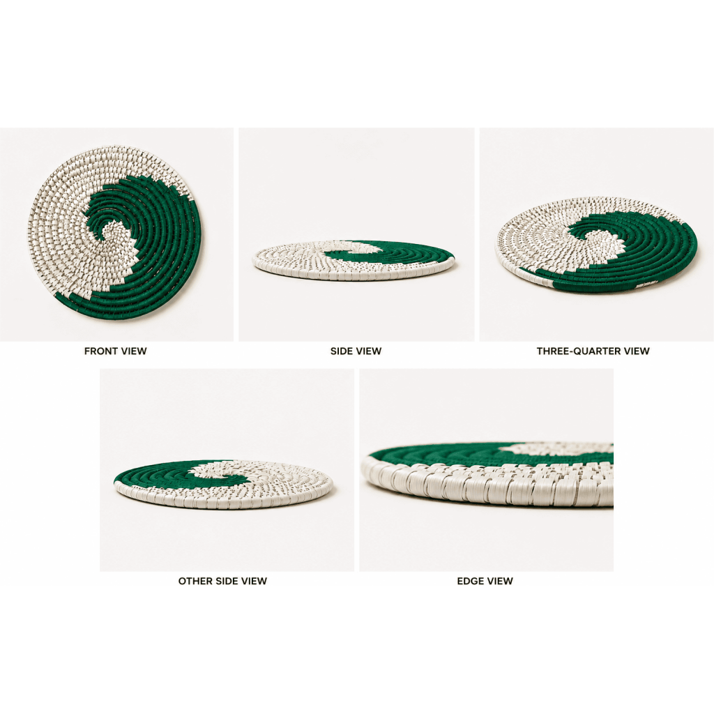 Crimson Spiral Sabai Grass Placemat