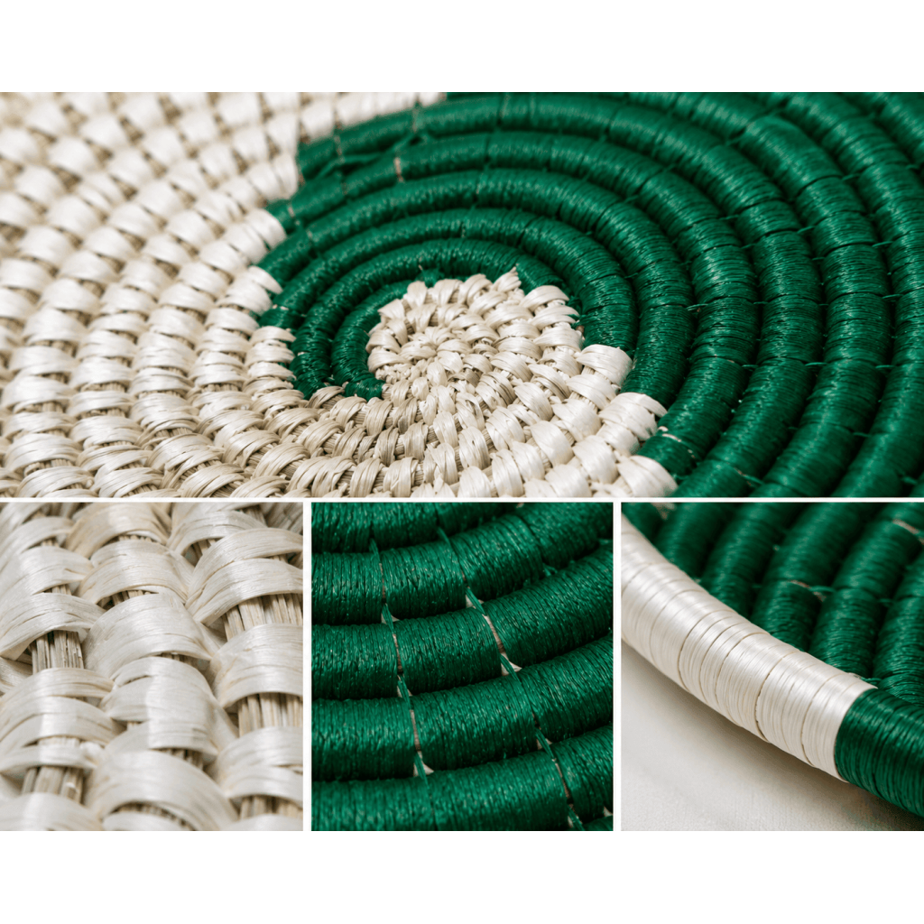 Crimson Spiral Sabai Grass Placemat