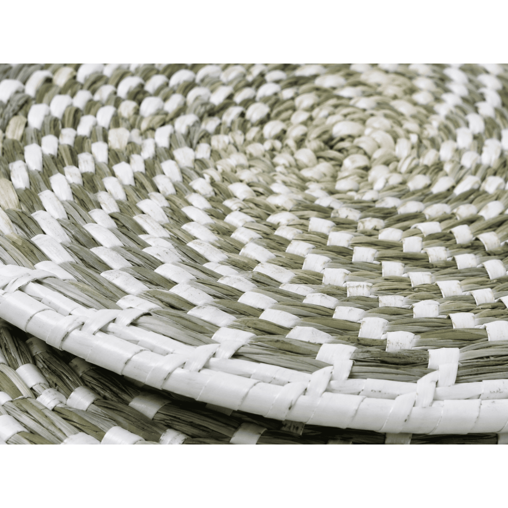 Handwoven Sabai Grass Spiral Wall Art Plate