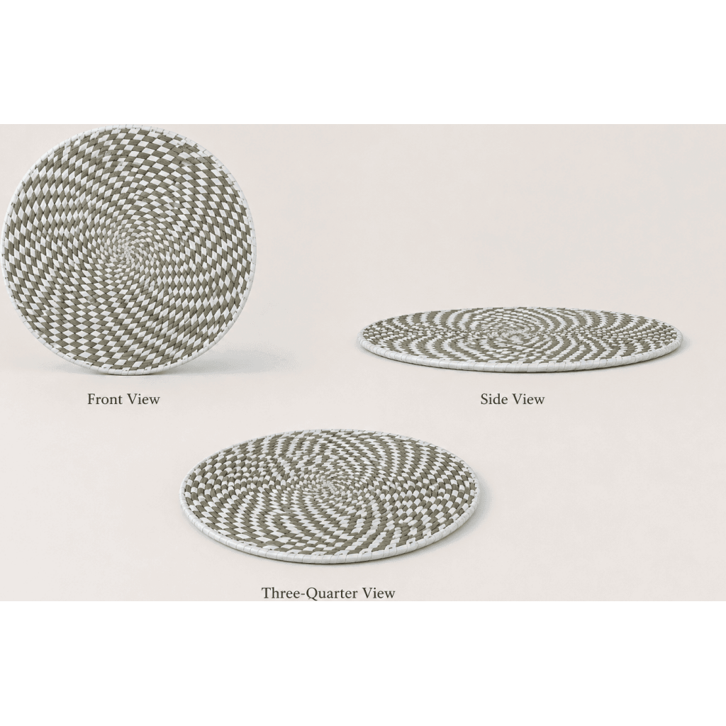 Handwoven Sabai Grass Spiral Wall Art Plate