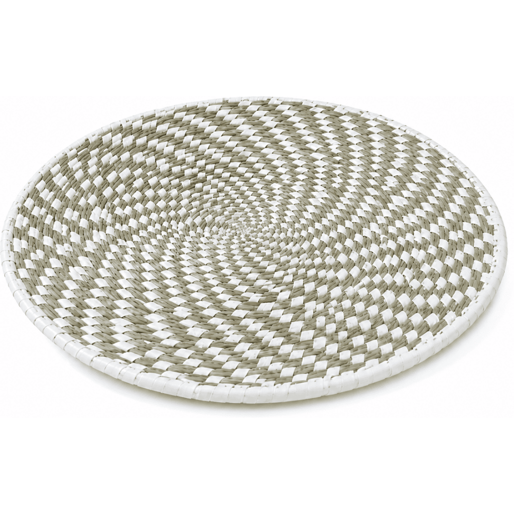 Handwoven Sabai Grass Spiral Wall Art Plate