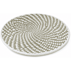 Handwoven Sabai Grass Spiral Wall Art Plate - Image 1