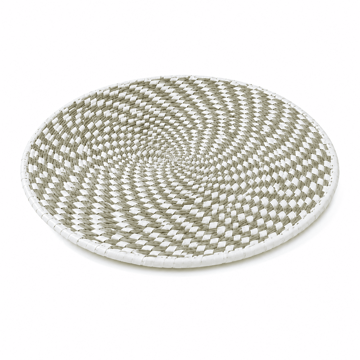 Handwoven Sabai Grass Spiral Wall Art Plate - Image 1