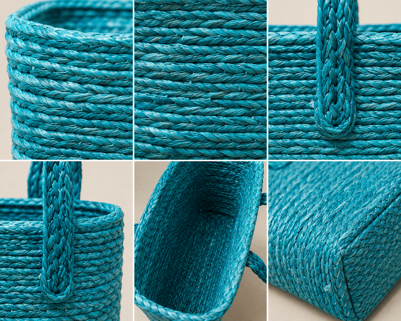Turquoise Sabai Grass Tote Bag - Image 2
