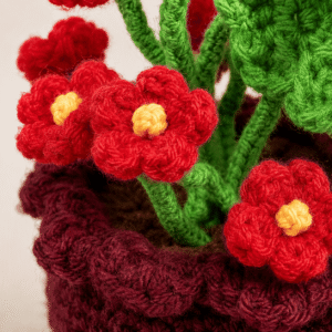 Ruby Bloom Crochet Flower Pot - Image 3