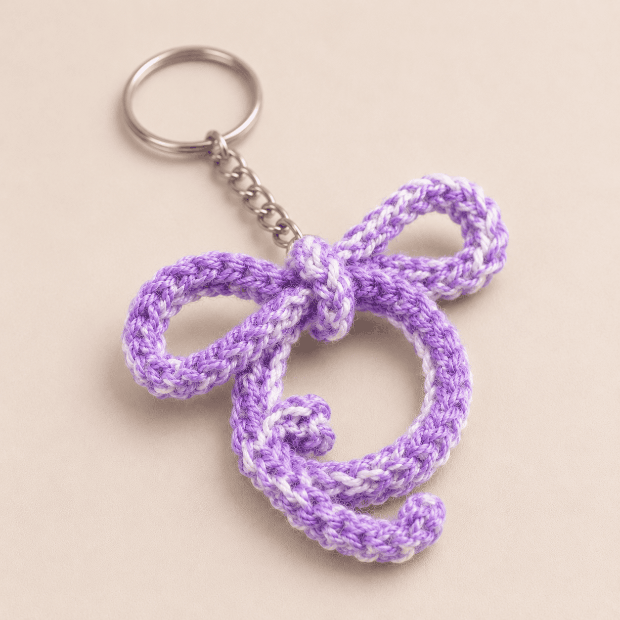 Lavender Loop Crochet Keychain - Image 1