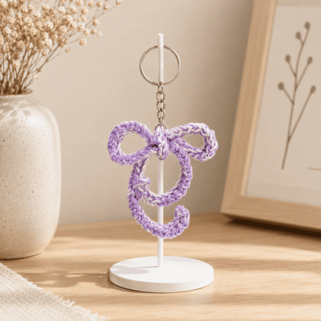 Lavender Loop Crochet Keychain