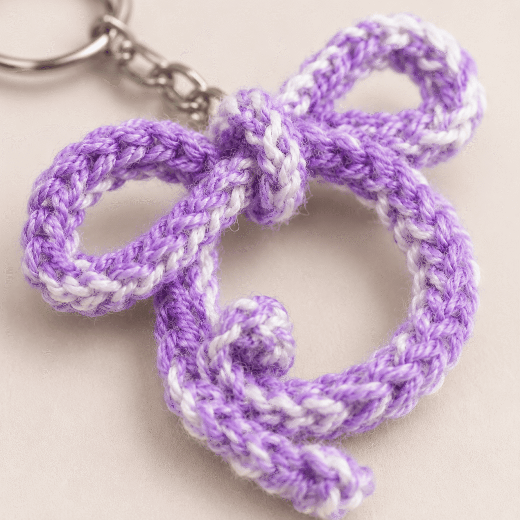 Lavender Loop Crochet Keychain