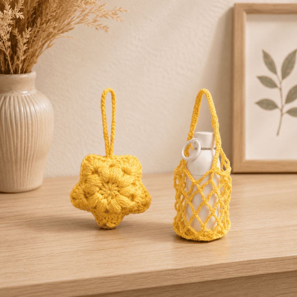 Sunny Bloom Crochet Holder Pouch