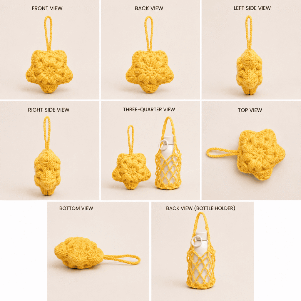 Sunny Bloom Crochet Holder Pouch