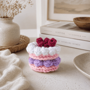 Berry Bliss Crochet Cake Charm - Image 2