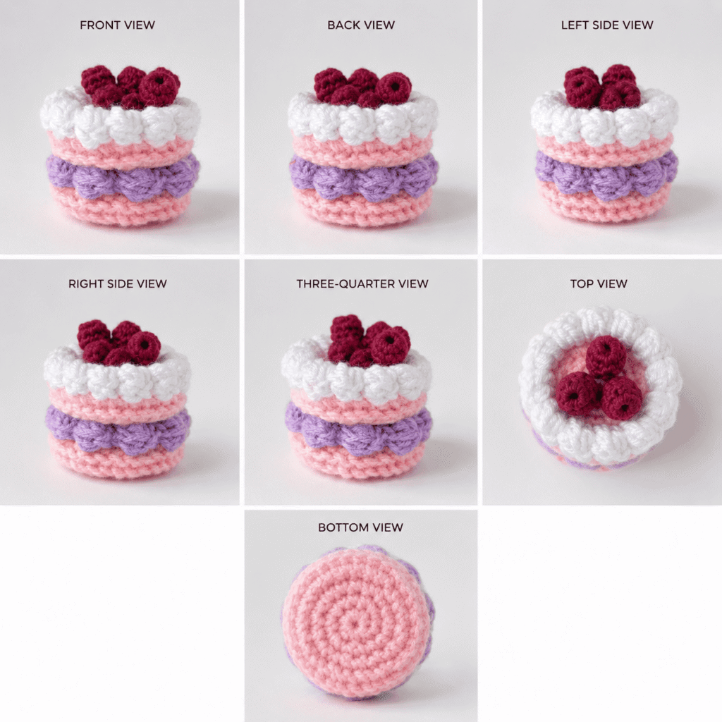 Berry Bliss Crochet Cake Charm