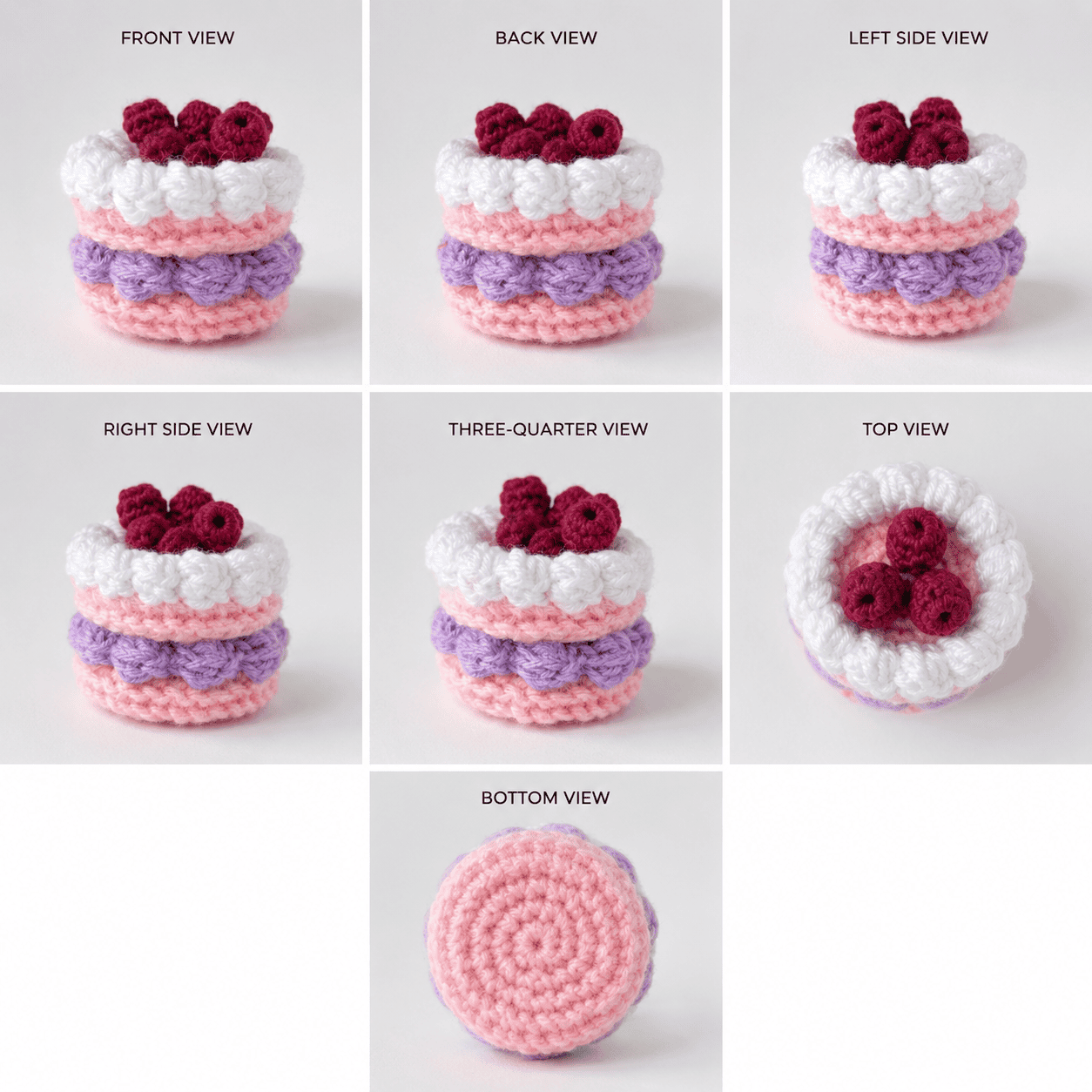 Berry Bliss Crochet Cake Charm - Image 3