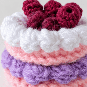 Berry Bliss Crochet Cake Charm - Image 4