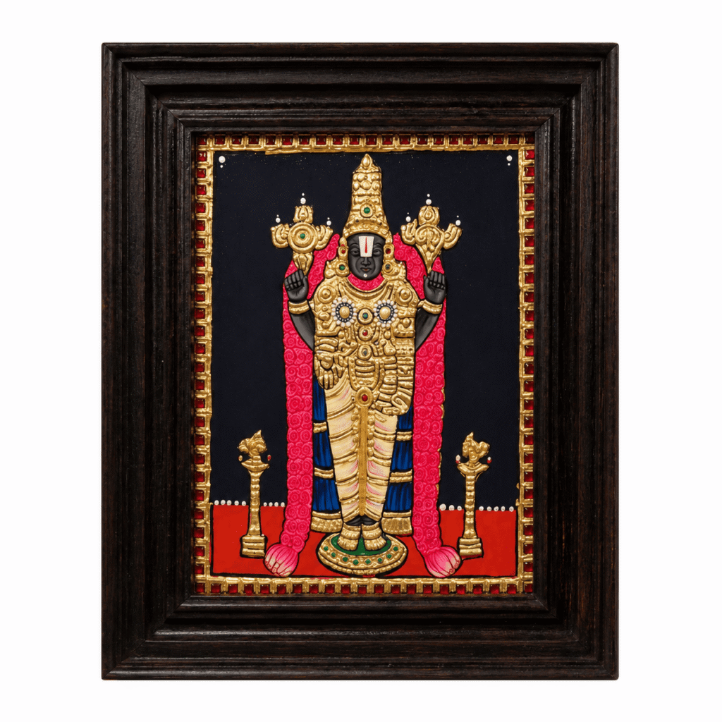 22K Gold Foil Venkateswara Tanjore Painting
