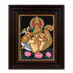 22K Gold Foil Saraswati Tanjore Painting